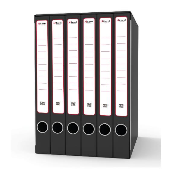 KING MEC - Quaderno ad anelli - larghezza dorsale 33 mm - per 230 x 320 mm - nero (pacchetto di 6)