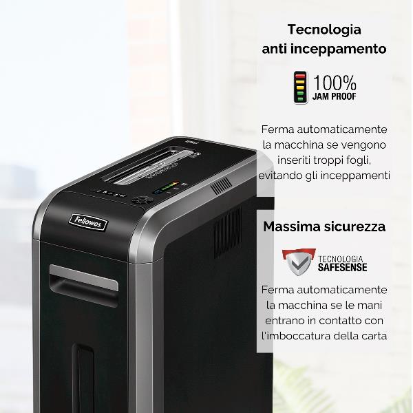 Fellowes Powershred 125i - Distruggidocumenti - taglio a striscia - 5.8 mm - S2