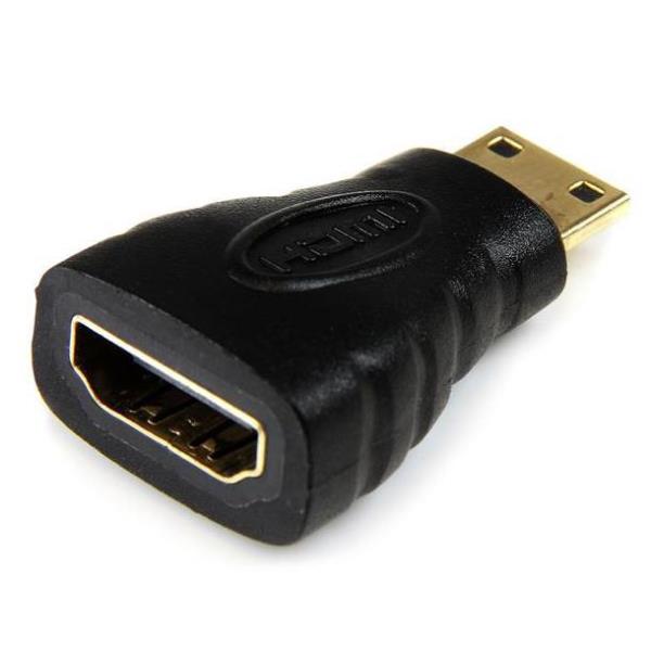 StarTech.com Adattatore convertitore HDMI a mini HDMI - HDMI femmina a HDMI maschio con connettori placcati in oro per camera o TV ad HD - Scheda HDMI - HDMI femmina a 19 pin mini HDMI Type C maschio - nero