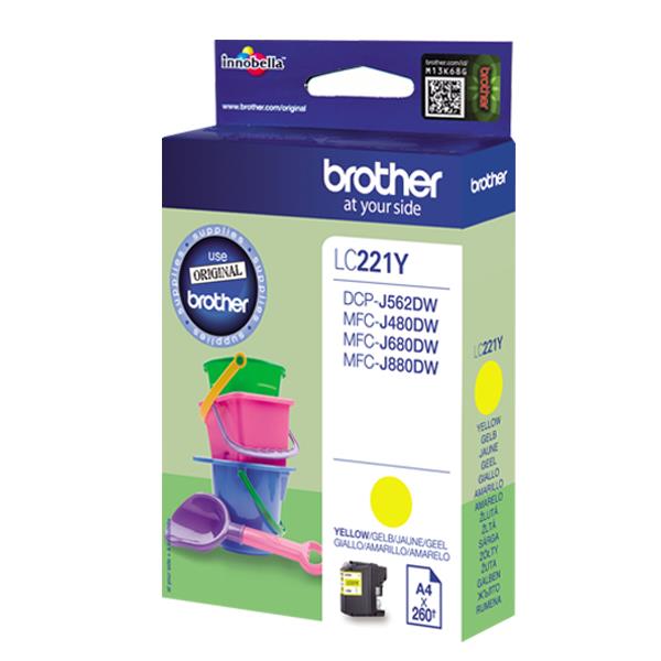Brother LC221Y - Giallo - originale - cartuccia d'inchiostro - per Brother DCP-J562DW, MFC-J480DW, MFC-J680DW, MFC-J880DW