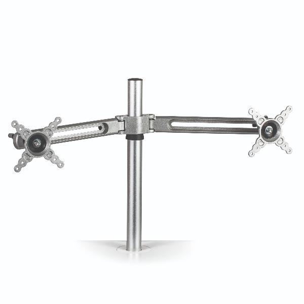 Fellowes Lotus Dual Monitor Arm Kit - Kit montaggio - braccio regolabile - per 2 display LCD - metallo, Alluminio - argento - montabile su desk