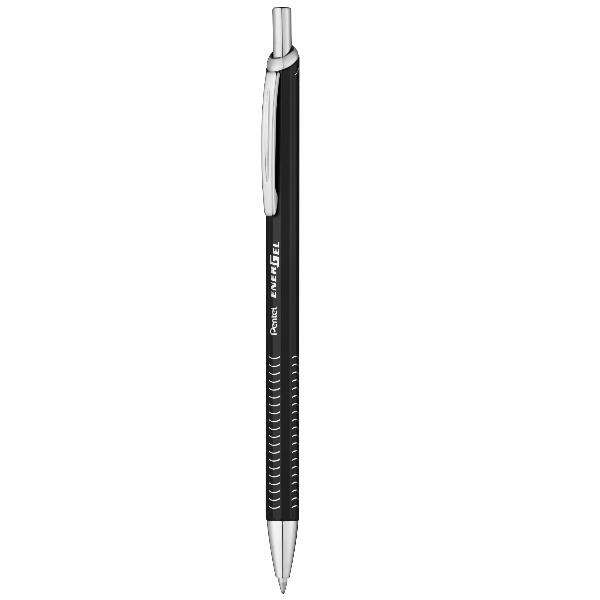 Penna roller EnerGel Metal Slim - punta 0,7 mm - fusto nero - Pentel