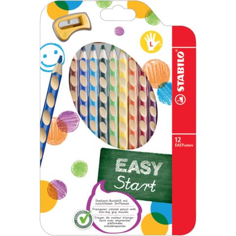 STABILO EASYcolors - Pastello colorato - colori assortiti - 4.2 mm (pacchetto di 12)