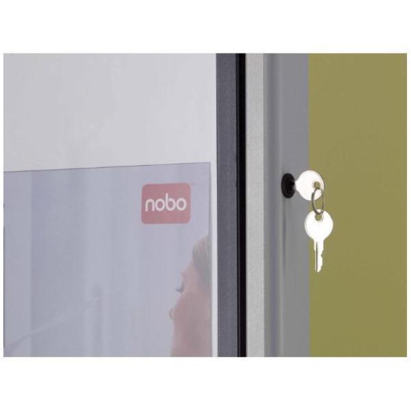 Nobo - Bacheca chiusa - montabile a parete - 625 x 890 mm - 8 x A4 - magnetica - bianco