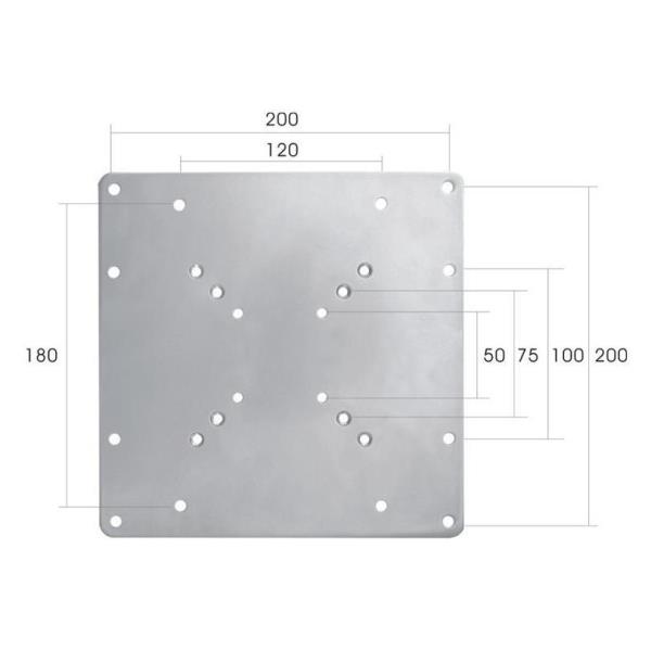 Neomounts FPMA-VESA200 - Componente di montaggio (piastra adattatore VESA) - per display LCD - argento - dimensione schermo: 22"-42"