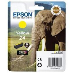Epson 24 - 4.6 ml - giallo - originale - blister con allarme a radiofrequenza - cartuccia d'inchiostro - per Expression Photo XP-55, 750, 760, 850, 860, 950, 960, 970; Expression Premium XP-750, 850