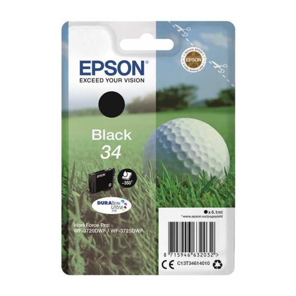 Epson 34 - 6.1 ml - nero - originale - blister con radiofrequenza / allarme acustico - cartuccia d'inchiostro - per WorkForce Pro WF-3720DWF, WF-3725DWF