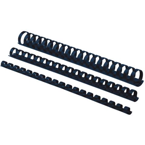 Fellowes Plastic Comb Round - 12 mm - 29.7 cm - 21 anelli - A4 (210 x 297 mm) - 80 fogli - blu - 100 pezzi pettine per la rilegatura in plastica - per Fellowes Galaxy 500, Orion 500, Pulsar+ 300, Quasar+ 500, Star+ 150, Starlet 2+