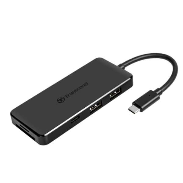 Transcend 6-in-1 USB Type-C Hub HUB5C - Hub - 2 x USB 3.1 Gen 1 + 1 x USB 3.1 Gen 2 + 1 x USB-C (alimentazione elettrica) - desktop