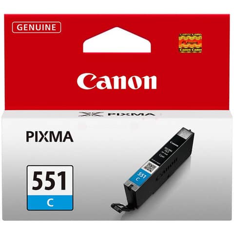 Canon CLI-551C - 7 ml - ciano - originale - serbatoio inchiostro - per PIXMA iP8750, iX6850, MG5550, MG5650, MG5655, MG6450, MG6650, MG7150, MG7550, MX725, MX925