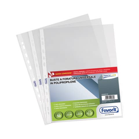 Favorit SUPERIOR - Busta trasparente - per 220 x 300 mm - trasparente (pacchetto di 50)