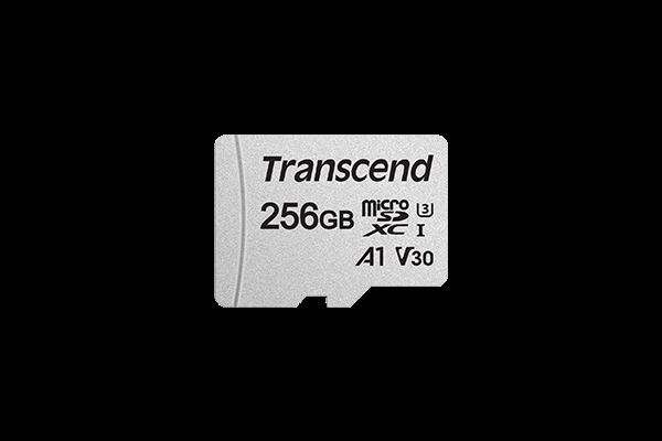 Transcend 300S - Scheda di memoria flash (adattatore in dotazione) - 256 GB - A1 / Video Class V30 / UHS-I U3 / Class10 - microSDXC