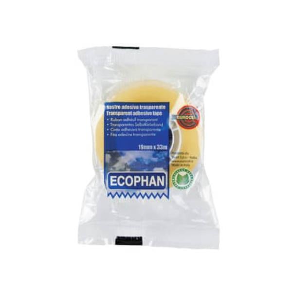 Eurocel Ecophan - Nastro da imballaggio - 19 mm x 33 m - polipropilene orientato biassialmente - trasparente