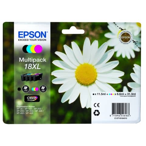 Epson 18XL - Confezione da 4 - XL …