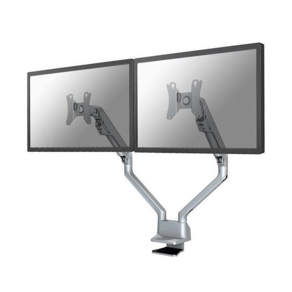 Neomounts FPMA-D750D - Kit montaggio - video full-motion - per 2 display LCD - argento - dimensione schermo: 10"-32" - installabile con morsetto, rondella, montabile su desk