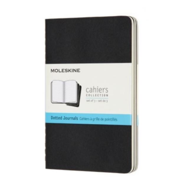 Moleskine Cahier Pocket - Giornale - cucito - 90 x 140 mm - 32 fogli / 64 pagine - quadretti - nero - cartone (pacchetto di 3)