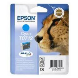 Epson T0712 - 5.5 ml - ciano - originale - blister con radiofrequenza / allarme acustico - cartuccia d'inchiostro - per Stylus DX9400, SX115, SX210, SX215, SX218, SX415, SX515, SX610; Stylus Office BX310, BX610