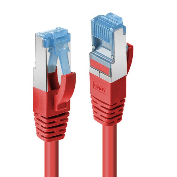 Lindy - Cavo patch - RJ-45 (M) a RJ-45 (M) - 1 m - SFTP, PiMF - CAT 6a - senza alogeni, antiaggrovigliamento - rosso