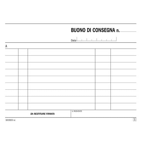 Data Ufficio - Voucher di consegna - 33 fogli - 115 x 165 mm - tripla - senza carbonio