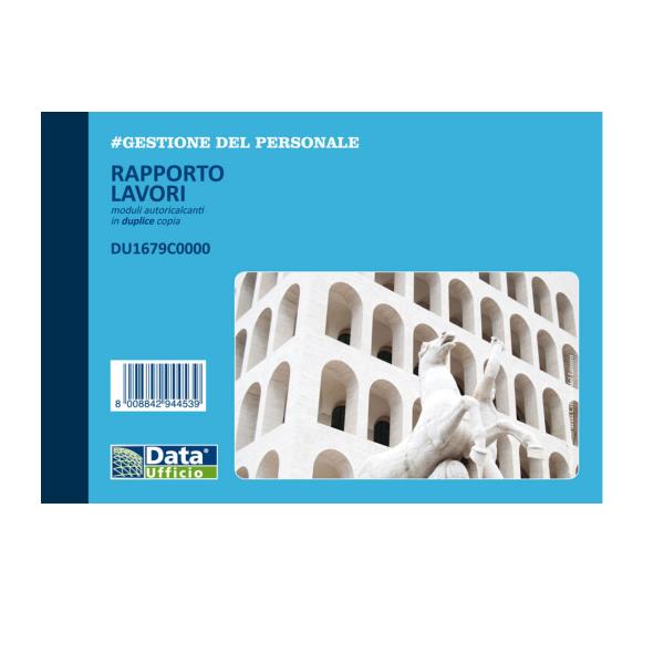Data Ufficio - Libro report lavorativo - 50 fogli - 165 x 115 mm - duplicato - senza carbonio - numerato