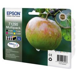 Epson T1295 Multipack - Confezione da 4 - 32.2 ml - nero, giallo, ciano, magenta - originale - blister con radiofrequenza / allarme acustico - cartuccia d'inchiostro - per Stylus SX230, SX235, SX430, SX438; WorkForce WF-3010, 3520, 3530, 3540, 7015, 7515, 7525