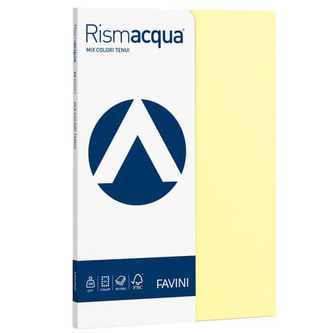 FAVINI HOME-OFFICE PROFESSIONAL Rismacqua Small Mix - Cellulosa - colori assortiti - A4 (210 x 297 mm) - 200 g/m² - 50 fogli carta colorata