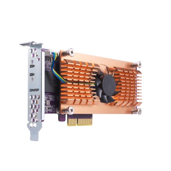 QNAP QM2-4P-384 - Storage controller - PCIe 3.0 - profilo basso - PCIe 3.0 x8 - per QNAP TS-1273, 1277, 473, 677, 873, 877, 977, EC1280, TVS-2472, 473, 673, 872, 873, 882