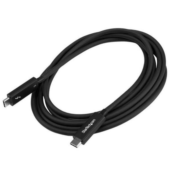 StarTech.com Cavo Thunderbolt 3 USB-C (40Gb/s) da 2m - Compatibile con Thunderbolt e USB - Cavo Thunderbolt - 24 pin USB-C (M) a 24 pin USB-C (M) - Thunderbolt 3 / USB / DisplayPort - 2 m - supporto 4K - nero - per P/N: CDP2HDUACP, CDP2HDUACPW, TB33A1C, TBDOCKHDPBC