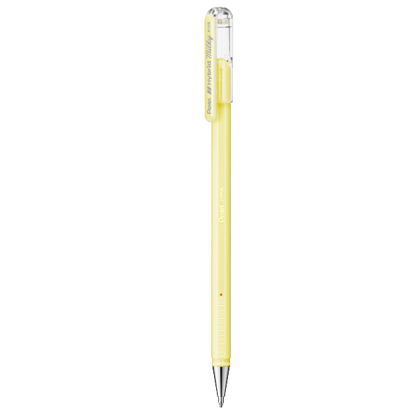 Pentel Hybrid Milky - Penna a sfera - giallo pastello - inchiostro gel - 0.8 mm