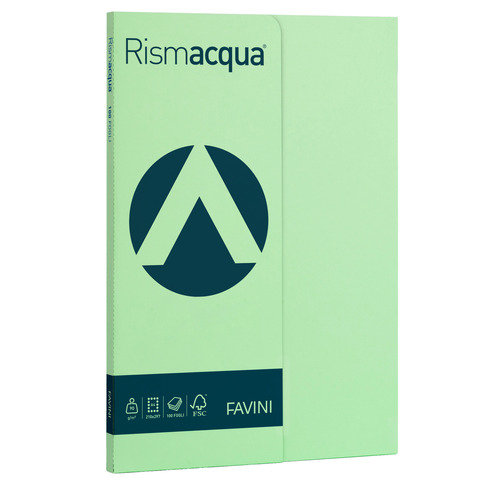 FAVINI Rismacqua Small - Cellulosa - verde chiaro - A4 (210 x 297 mm) - 90 g/m² - 100 fogli carta colorata