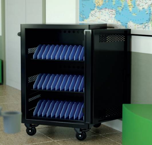 Wacebo Europe TeachBus Six - Carrello carica e gestione - per 36 tablet / notebook - bloccabile - plastica ABS, metallo ABS - uscita: 100-240 V c.a. V