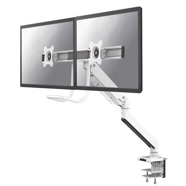 Neomounts NM-D775DX - Kit montaggio - video full-motion - per 2 display LCD - Alluminio - bianco - dimensione schermo: 10"-32" - installabile con morsetto, rondella, montabile su desk