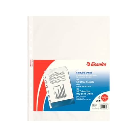 Esselte Office - Busta trasparente - per 220 x 300 mm - trasparente (pacchetto di 50)