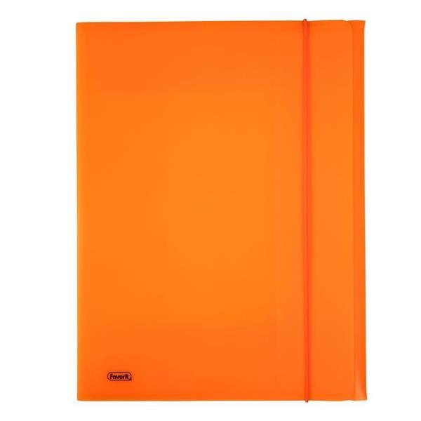 Favorit NEON - Cartelletta a 3 lembi - larghezza dorsale 10 mm - per 240 x 330 mm - arancione