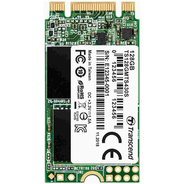 Transcend MTS430S - SSD - 128 GB - interno - M.2 2242 - SATA 6Gb/s - per Intel Next Unit of Computing 12