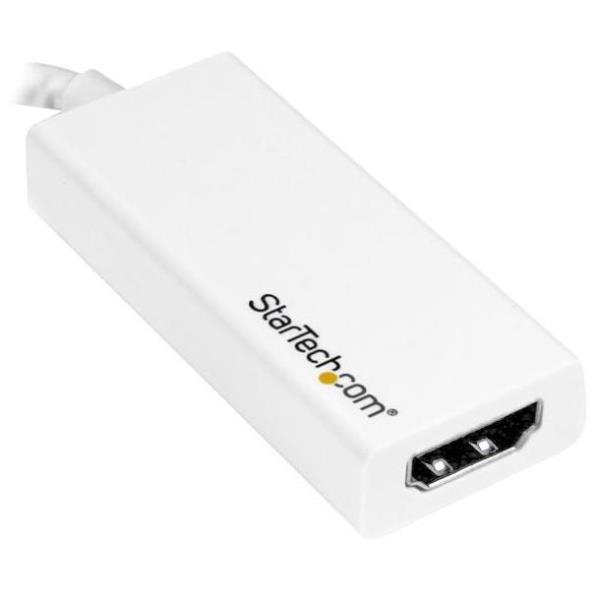 StarTech.com Adattatore USB-C a HDMI - Convertitore USB Tipo-C a HDMI - per MacBook ChromeBook e dispositivi con USB-C - 4k 60hz - Bianco - High Speed - adattatore video - 24 pin USB-C maschio a HDMI femmina - 15 cm - bianco - supporto 4K