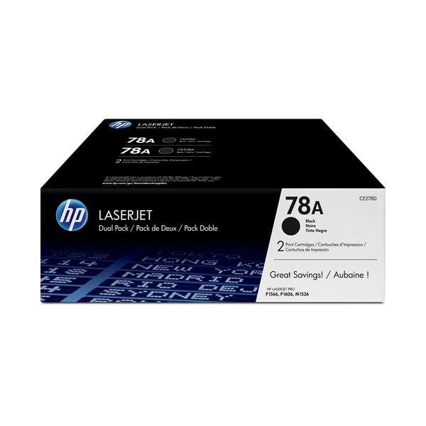 HP 78A - Confezione da 2 - nero - originale - LaserJet - cartuccia toner (CE278AD) - per LaserJet Pro M1536dnf, P1566, P1606DN, P1607dn, P1608dn, P1609dn