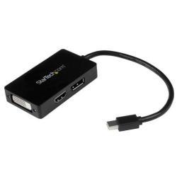 StarTech.com Adattatore Mini DisplayPort a DisplayPort/DVI/HDMI - Convertitore mDP 3 in 1 - Adattatore video - Mini DisplayPort maschio a DVI-D, HDMI, DisplayPort femmina - 15 cm - nero