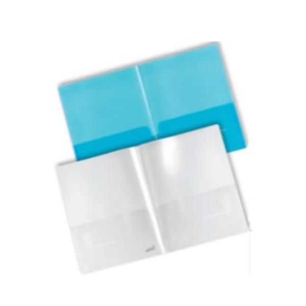 Plastidea - Cartelletta tascabile - 2 compartimenti - per A4 - blu (pacchetto di 5)