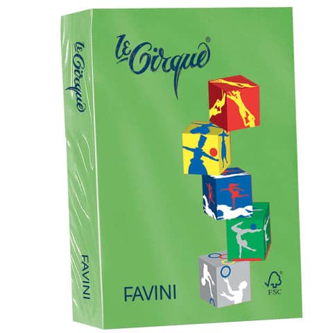FAVINI HOME-OFFICE BASIC Le Cirque - Verde prateria - A4 (210 x 297 mm) - 80 g/m² - 500 fogli carta comune