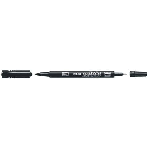 Pilot Begreen - Pennarello a due punte - permanente - nero - extra fine / fine (pacchetto di 10)