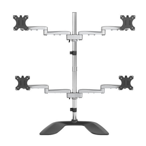 StarTech.com Supporto per Quattro Monitor - Braccio Articolato - Acciaio e Alluminio - Supporto per 4 Monitor con Altezza Regolabile per Monitor fino a 32" - Supporto - braccio regolabile - per 4 monitor - Alluminio, acciaio - dimensione schermo: 32" - supporto per scrivania