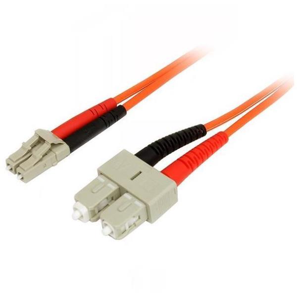 StarTech.com Cavo in fibra ottica da 1 m - Duplex multimodale 50/125 - LSZH - LC/SC - OM2 - Cavo patch in fibra da LC a SC - Cavo di rete - LC multi-mode (M) a SC multi-mode (M) - 1 m - fibra ottica - duplex - 50 / 125 micron