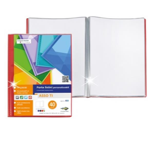 SEI ASSO TI - Portalistini per presentazione - 30 compartimenti - per 220 x 300 mm - rosso