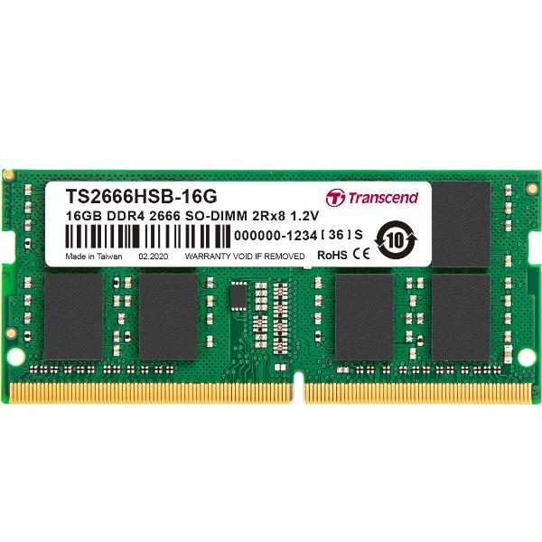 Transcend - DDR4 - modulo - 16 GB - SO DIMM 260-pin - 2666 MHz / PC4-21300 - CL19 - 1.2 V - senza buffer - non ECC
