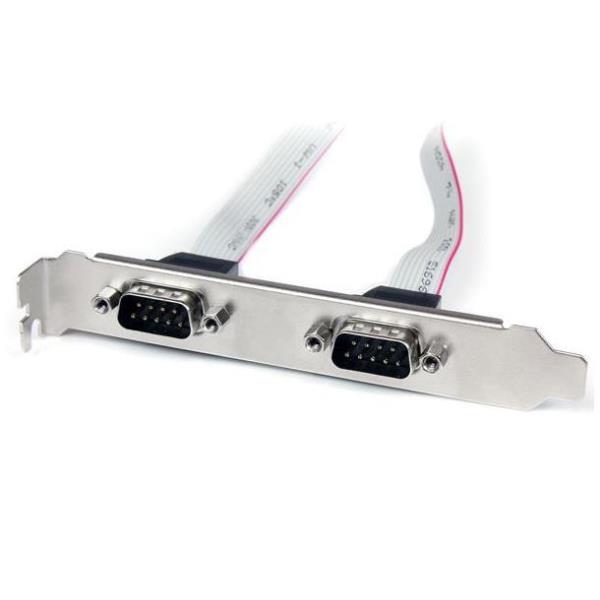 StarTech.com Staffa per porta COM serie seriale 2 porte per la connessione alla scheda madre - 2x DB9 maschio - 2x IDC10 femmina (PLATE9M2P16) - Pannello seriale - DB-9 (M) a IDC 10 pin (F) - 40.64 cm - grigio
