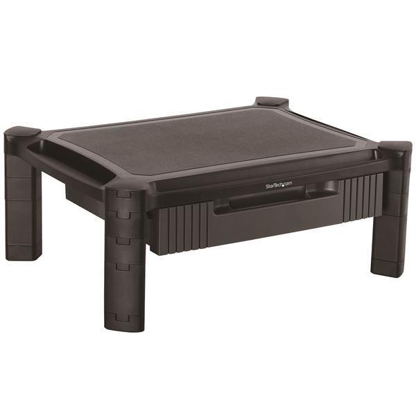StarTech.com Supporto per Monitor con cassetto Altezza regolabile - Supporta Schermo fino a 32" e 10kg - Supporto (supporto d'appoggio, 8 appoggia monitor piccoli, 4 appoggia monitor grandi) - per Monitor - plastica - nero - dimensione schermo: 13"-32"