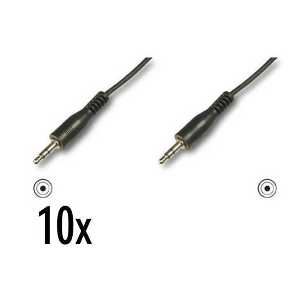 Nilox - Cavo audio - mini jack stereo maschio a mini jack stereo maschio - 1.5 m - nero (pacchetto di 10)
