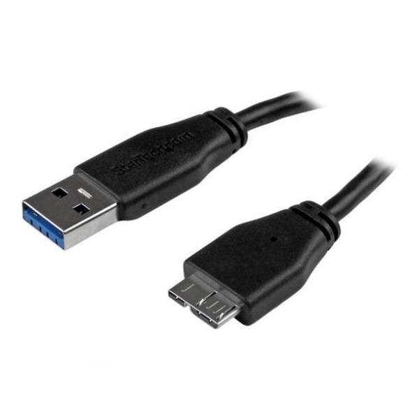 StarTech.com Cavo USB 3.0 Tipo A a Micro B slim - Connettore USB3.0 A a Micro B slim SuperSpeed Maschio/Maschio - 50cm - Cavo USB - Micro USB tipo B (M) a USB Tipo A (M) - USB 3.0 - 50 cm - stampato - nero - per P/N: S2510BU33PW, S251BMU3FP, S251BRU33, SLSODDU33B, SM2NGFFMBU33, UNI251BMU33