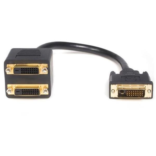 StarTech.com Cavo splitter video digitiale DVI-D a 2 DVI-D da 30 cm - Cavo sdoppiatore da DVI a due DVI M/F (DVISPL1DD) - Ripartitore video - legame doppio - DVI-D femmina a DVI-D maschio - 30.5 cm - schermato - nero - per P/N: DVIDDMM1, DVIDDMM10M, DVIDDMM25, DVIDDMM2M, DVIDDMM3M, DVIDDMM5M